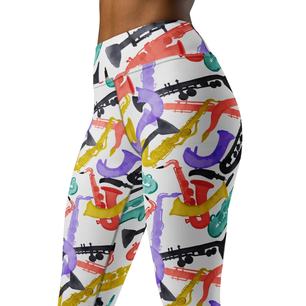Watercolor Swing on Yoga Leggings — Left Front
