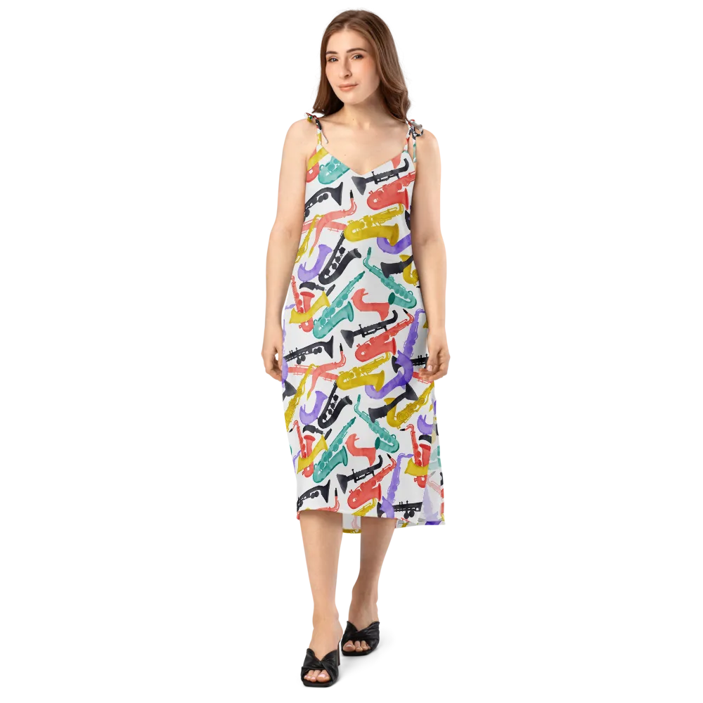 Watercolor Swing on Slip Dress — Front