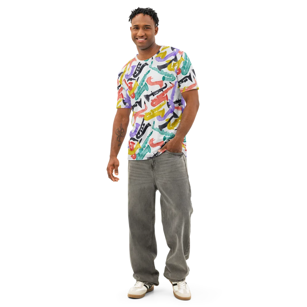 Watercolor Swing on Men's Cotton Crew Neck T-Shirt — Front