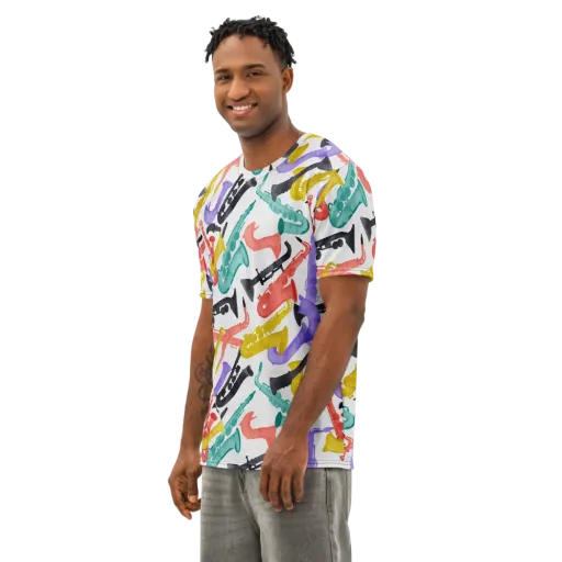 Watercolor Swing on a Men's Cotton Crew Neck T-Shirt