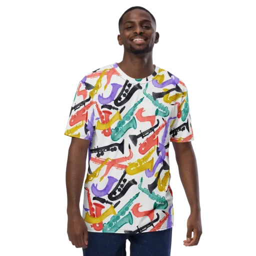 Watercolor Swing on a Men's Crew Neck T-Shirt
