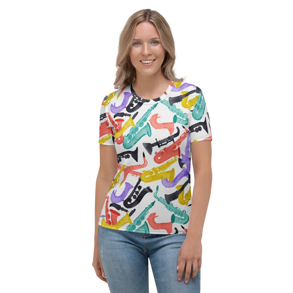 Watercolor Swing on Women's Crew Neck T-Shirt — Front