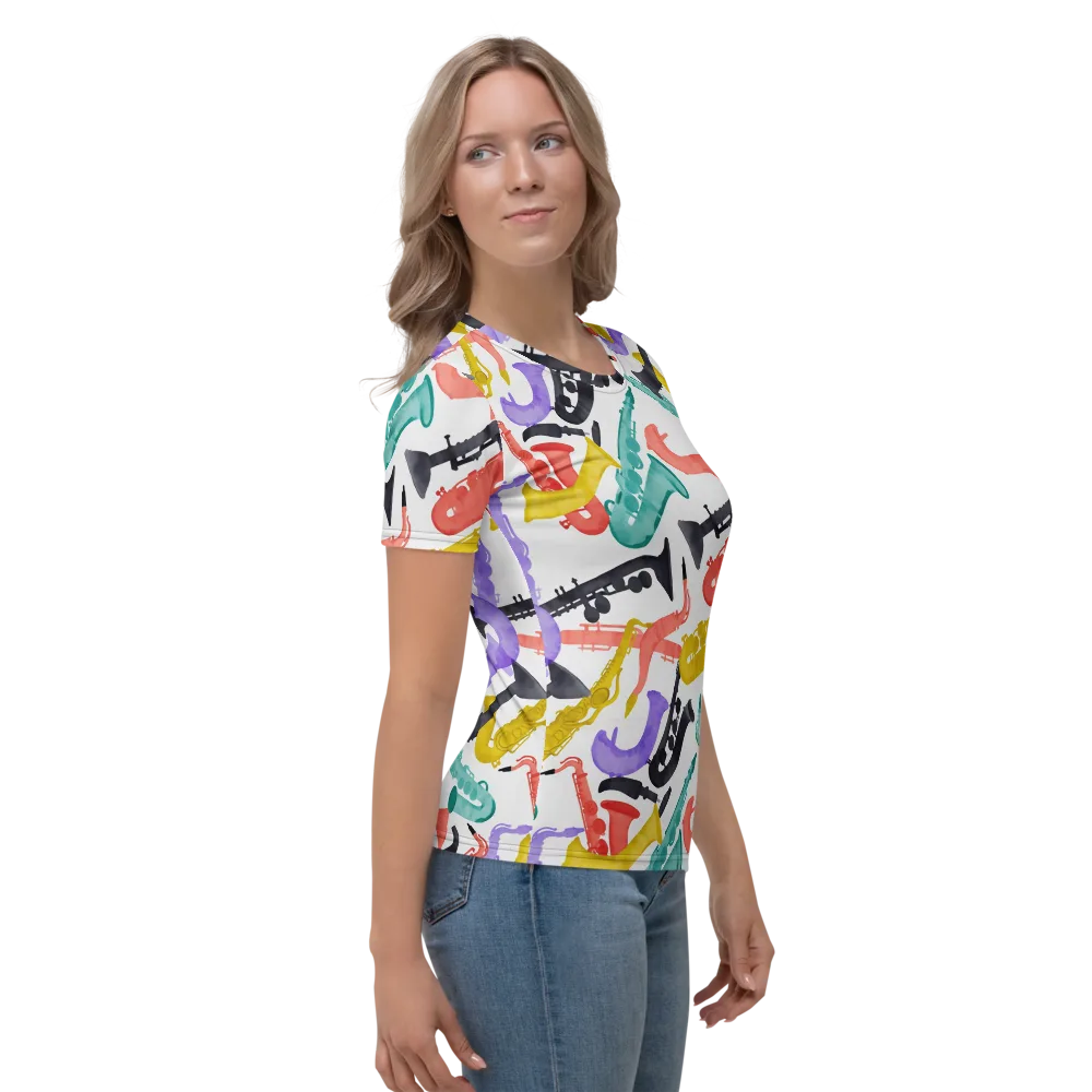Watercolor Swing on Women's Crew Neck T-Shirt — Right