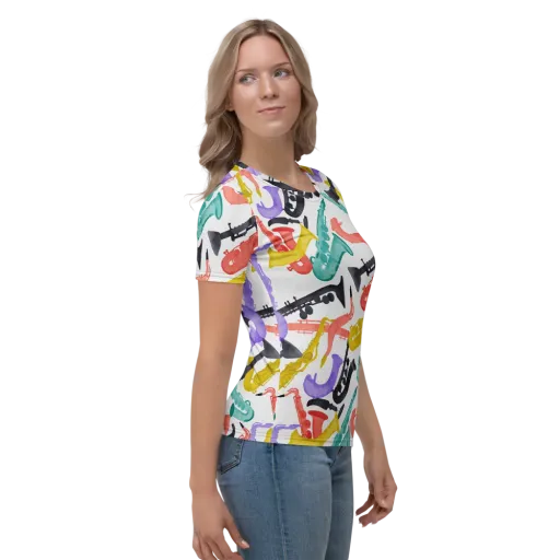 Watercolor Swing on a Women's Crew Neck T-Shirt