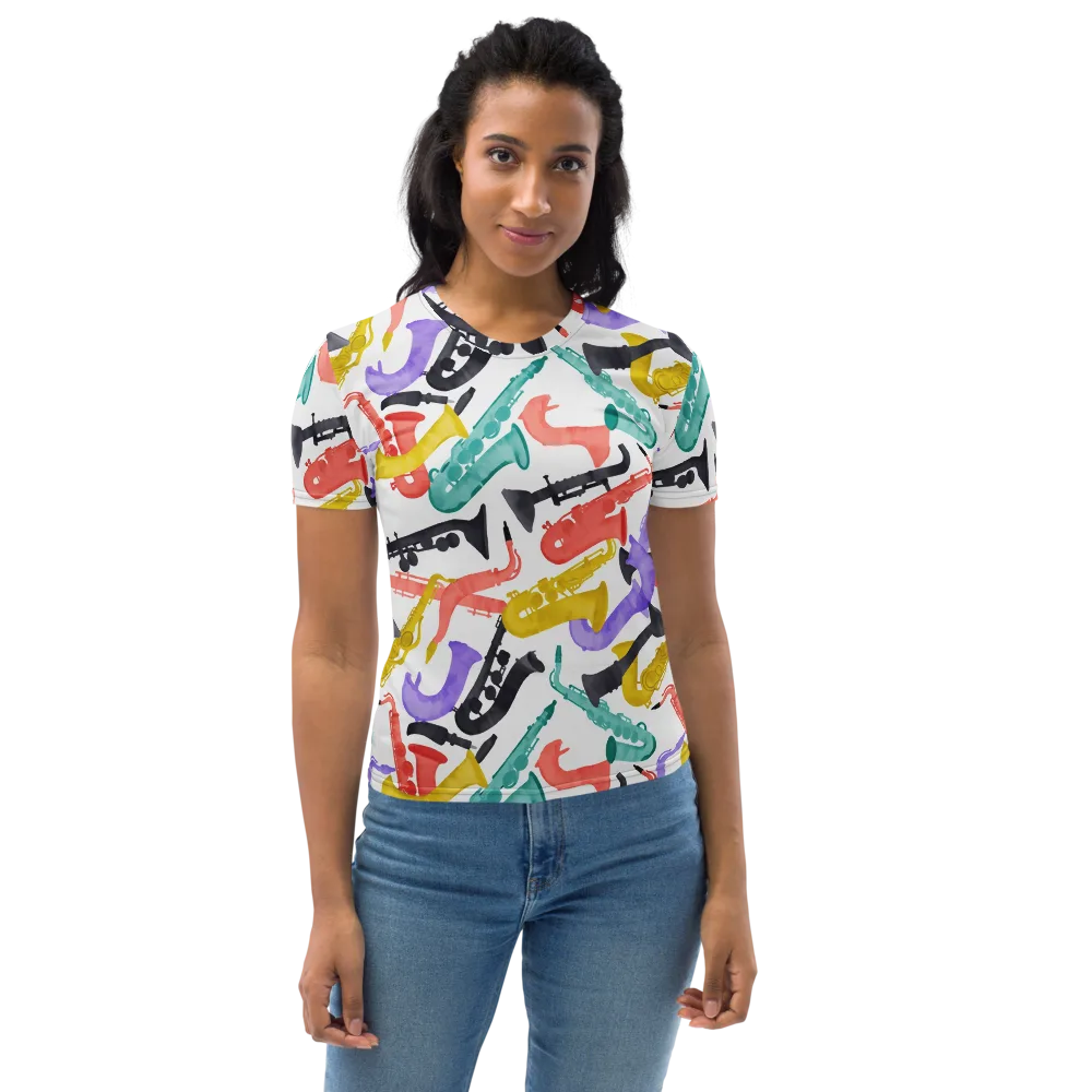 Watercolor Swing on Women's Crew Neck T-Shirt — Front