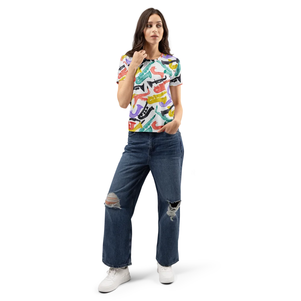 Watercolor Swing on Women's Crew Neck T-Shirt — Front