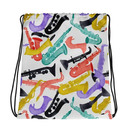 Watercolor Swing on a Drawstring Bag