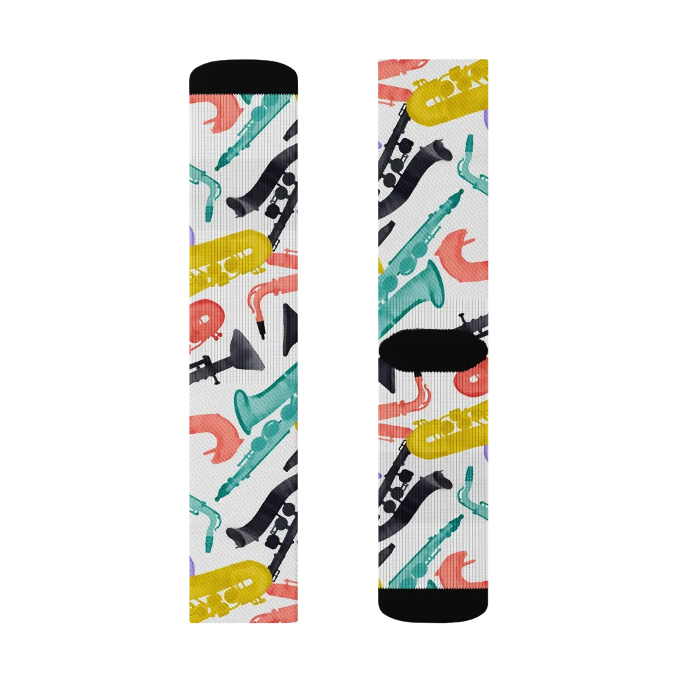 Watercolor Swing on Socks — Left Sock