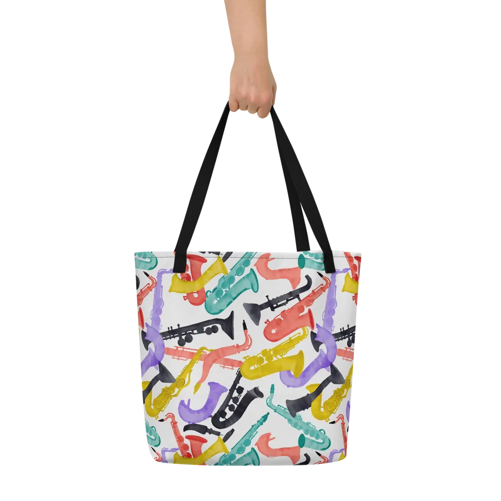 Watercolor Swing on Large Tote Bag W/ Pocket — Front