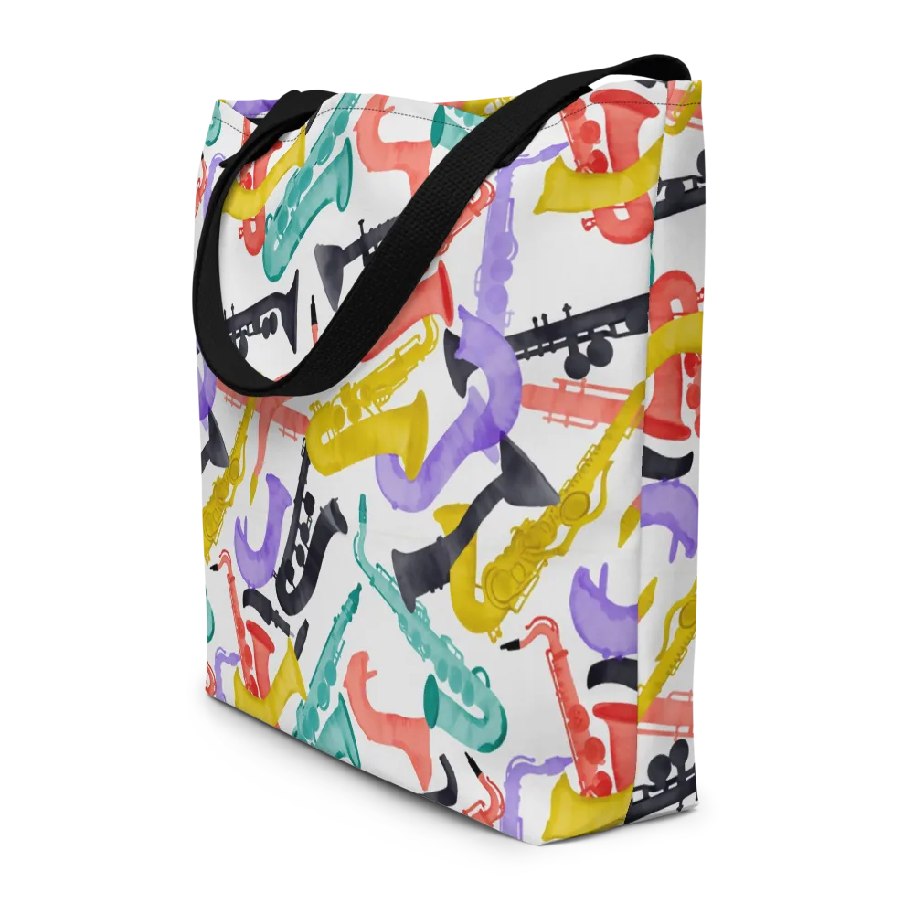 Watercolor Swing on Large Tote Bag W/ Pocket — Front
