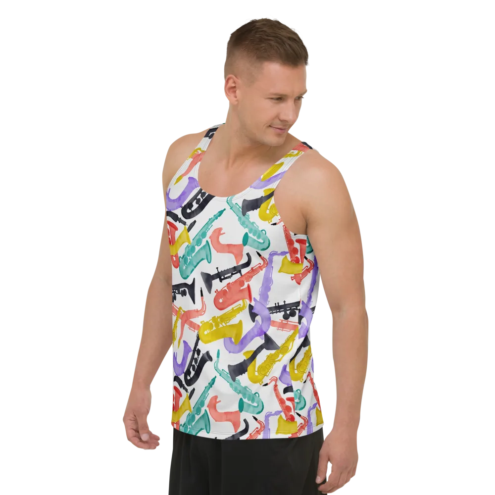 Watercolor Swing on Men's Tank Top — Left Front