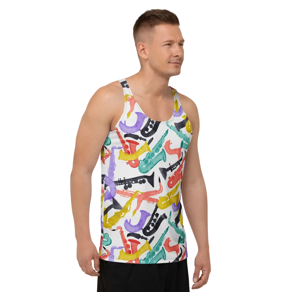 Watercolor Swing on Men's Tank Top — Right Front
