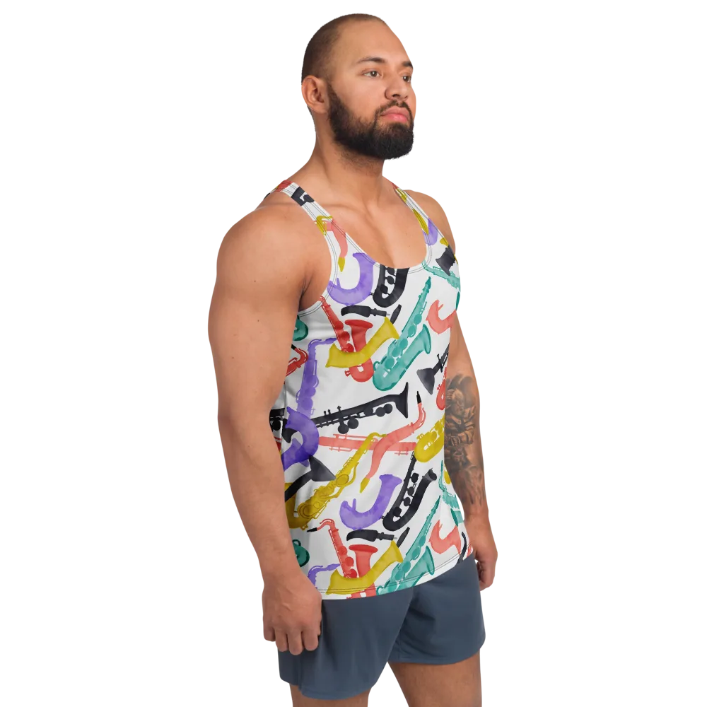 Watercolor Swing on Men's Tank Top — Right Front