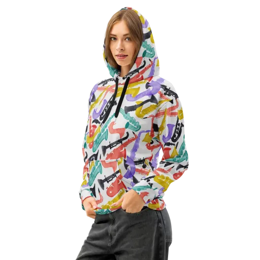 Watercolor Swing on a Cotton Hoodie