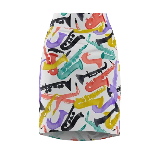 Watercolor Swing on a Pencil Skirt
