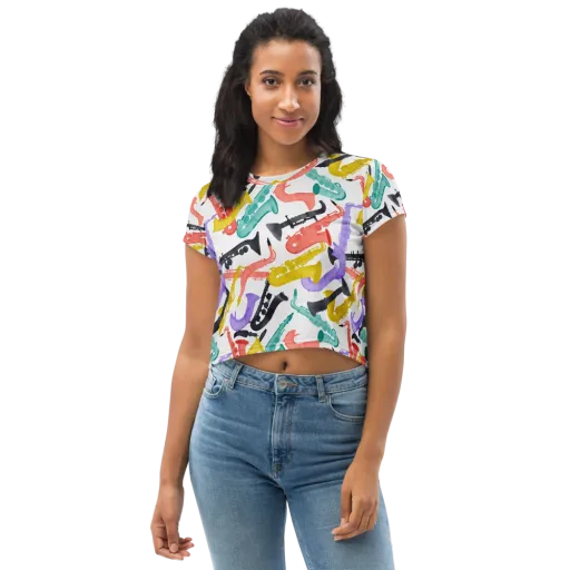 Watercolor Swing on a Crop Tee