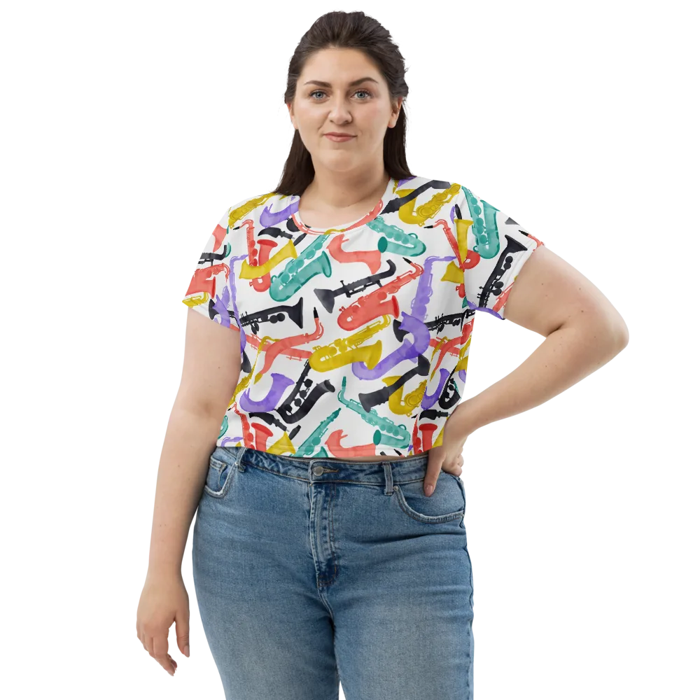 Watercolor Swing on Crop Tee — Front