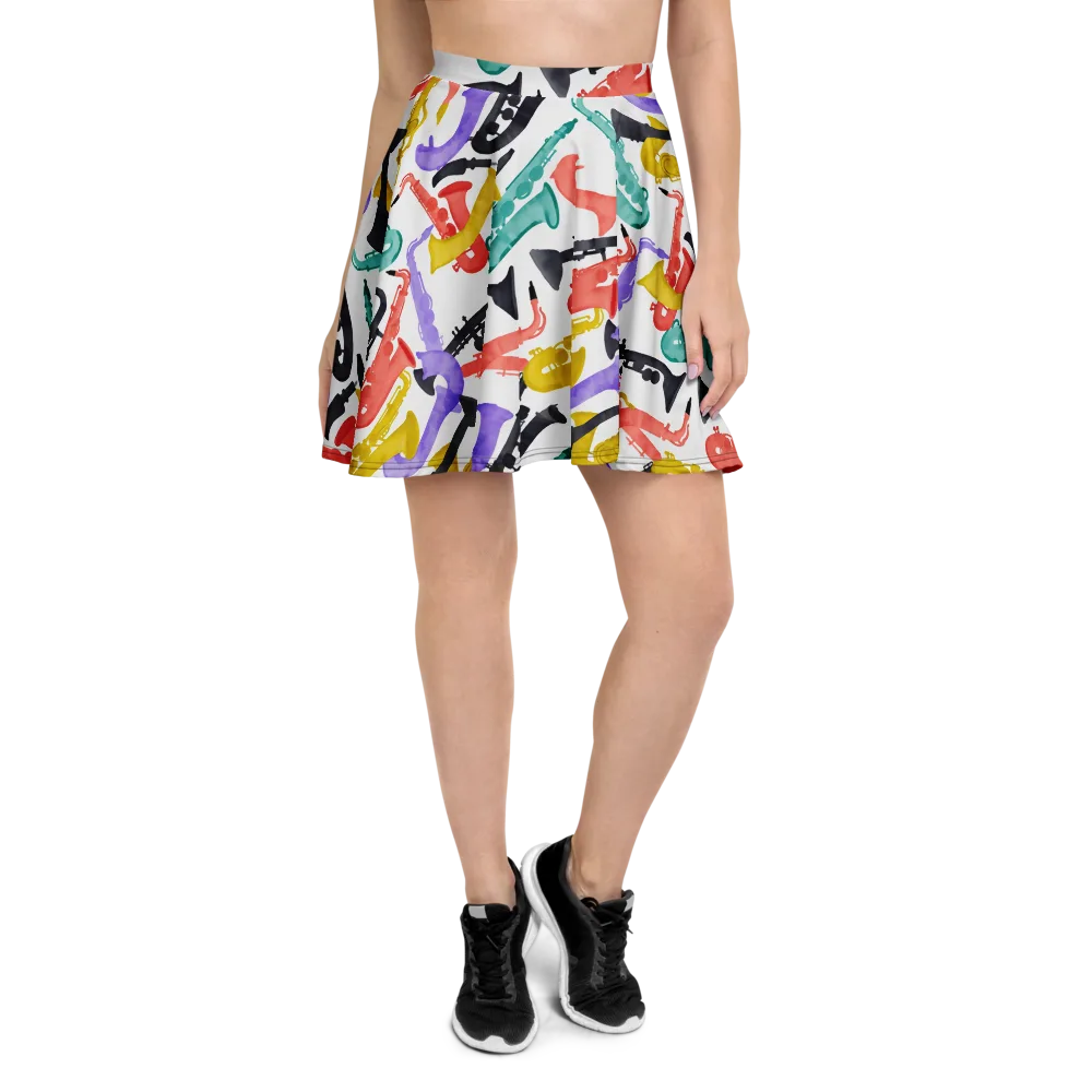 Watercolor Swing on Skater Skirt — Front