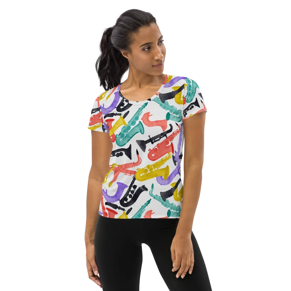 Watercolor Swing on Women's Athletic T-Shirt — Front