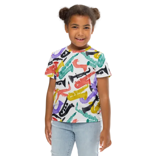 Watercolor Swing on a Kids Crew Neck T-Shirt