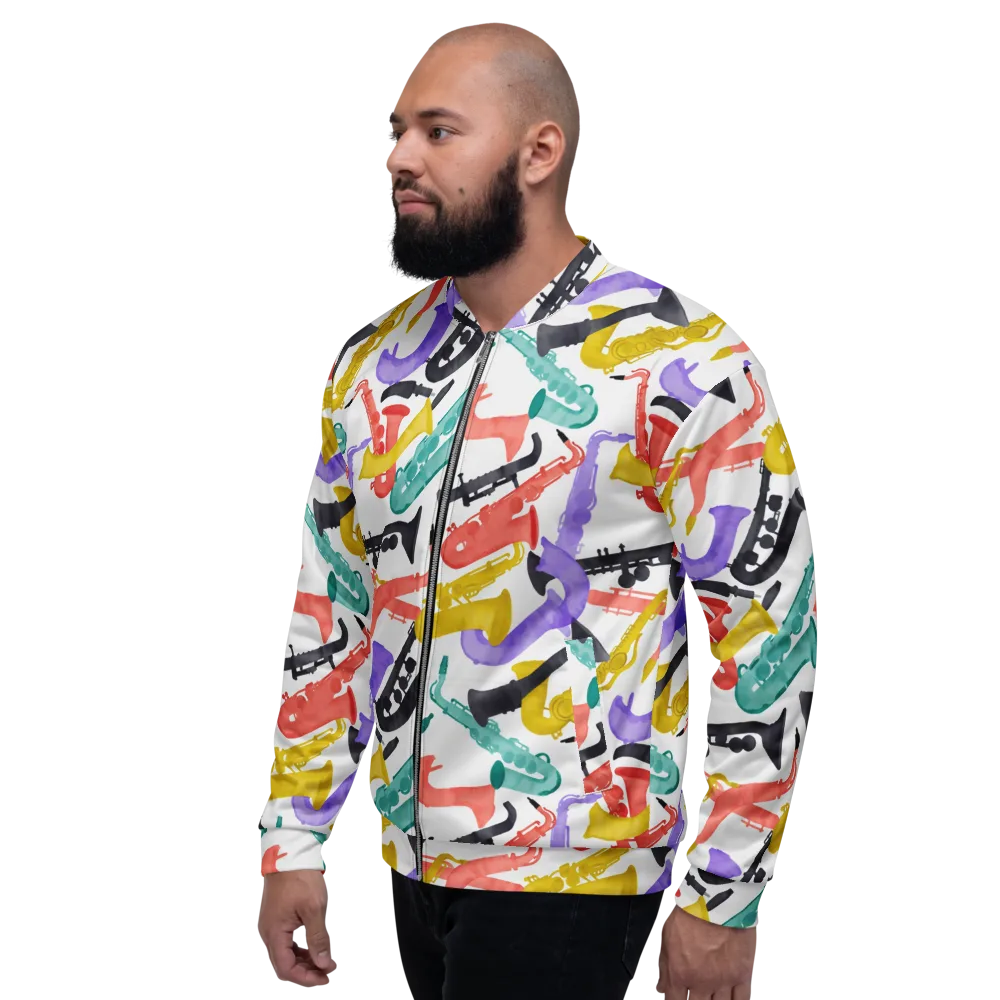 Watercolor Swing on Bomber Jacket — Left
