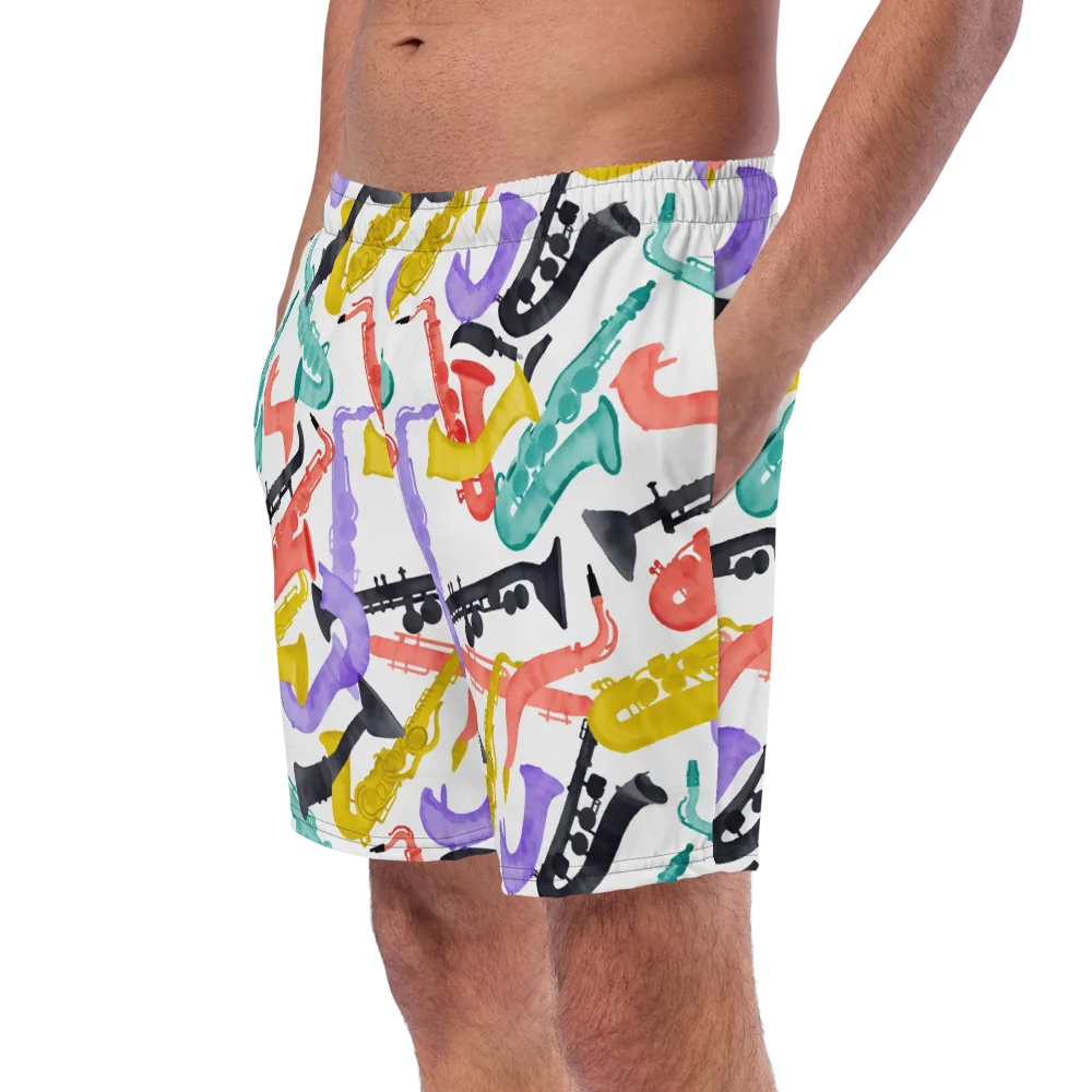 Watercolor Swing on Swim Trunks — Left Front