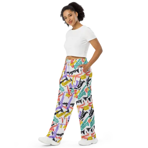 Watercolor Swing on a Wide-Leg Pants