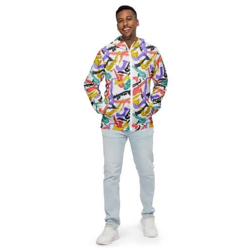 Watercolor Swing on a Men's Windbreaker