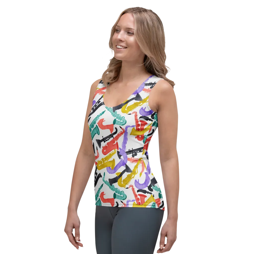 Watercolor Swing on Women's Tank Top — Left Front