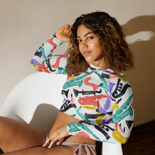 Watercolor Swing on a Long Sleeve Crop Top