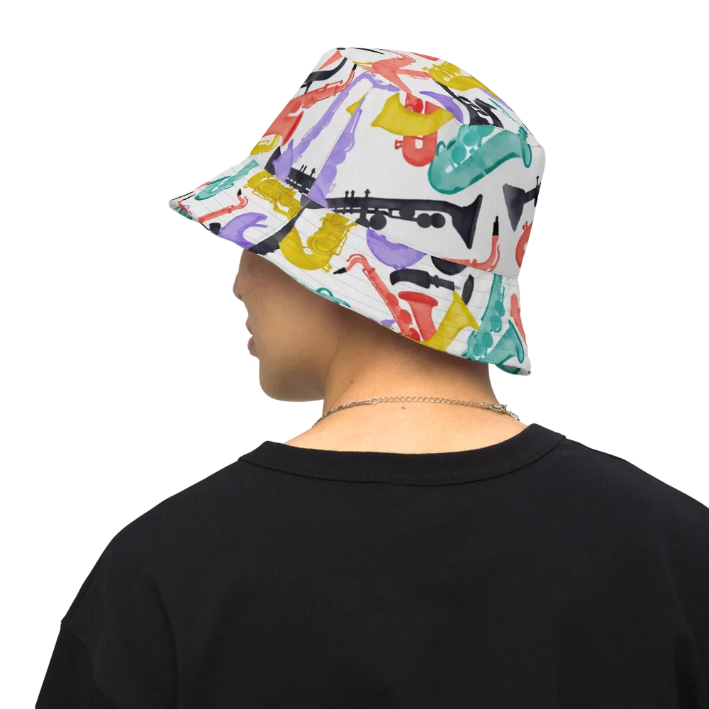 Watercolor Swing on Reversible Bucket Hat — Back Inside