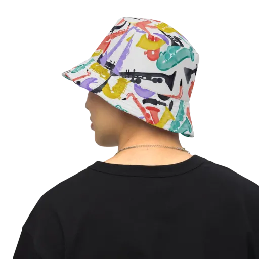 Watercolor Swing on a Reversible Bucket Hat