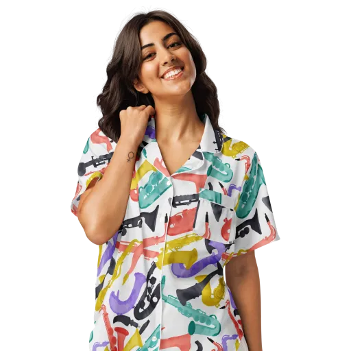 Watercolor Swing on a Women's Short Sleeve Pajama Top