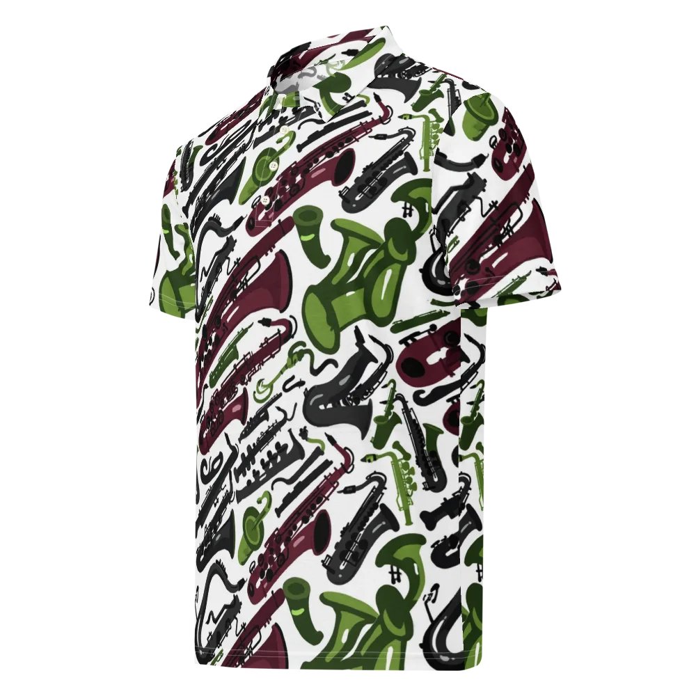 Brass And Burgundy on Men's Slim Fit Polo Shirt — Left Front