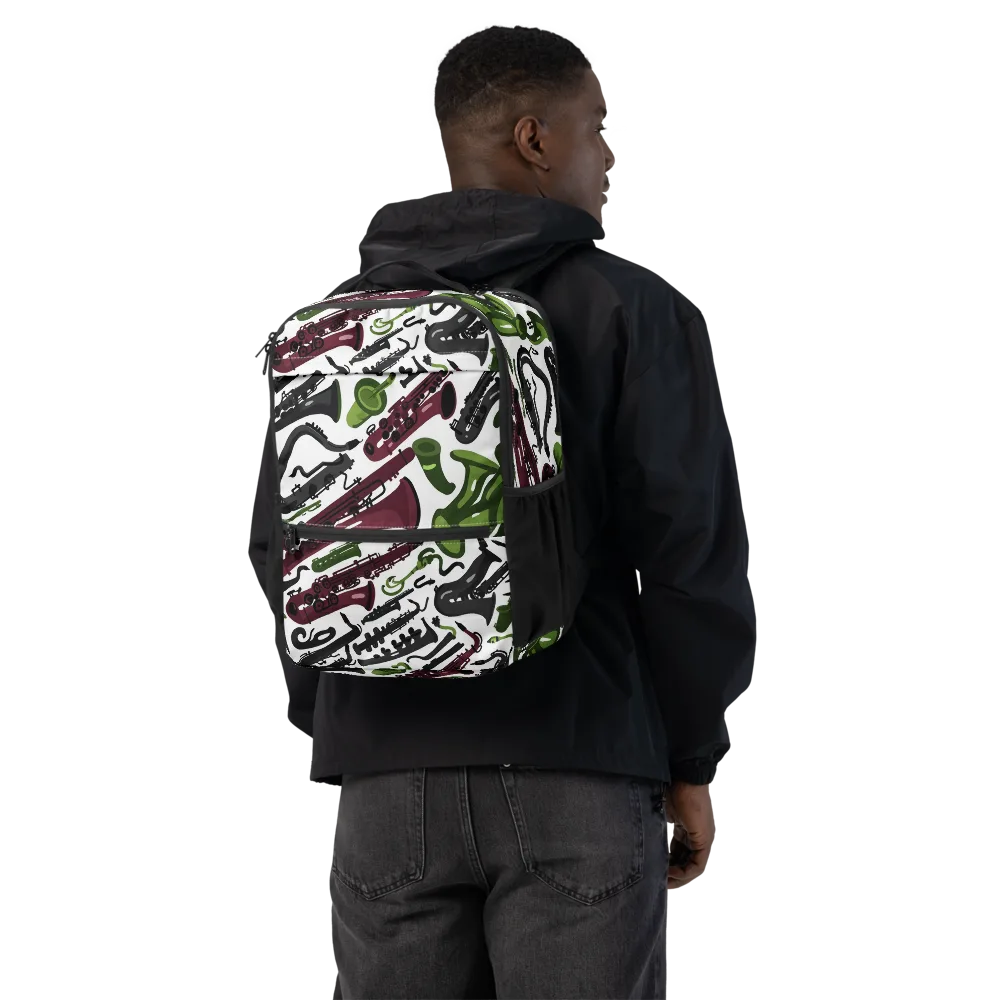 Brass And Burgundy on Utility Backpack — Back