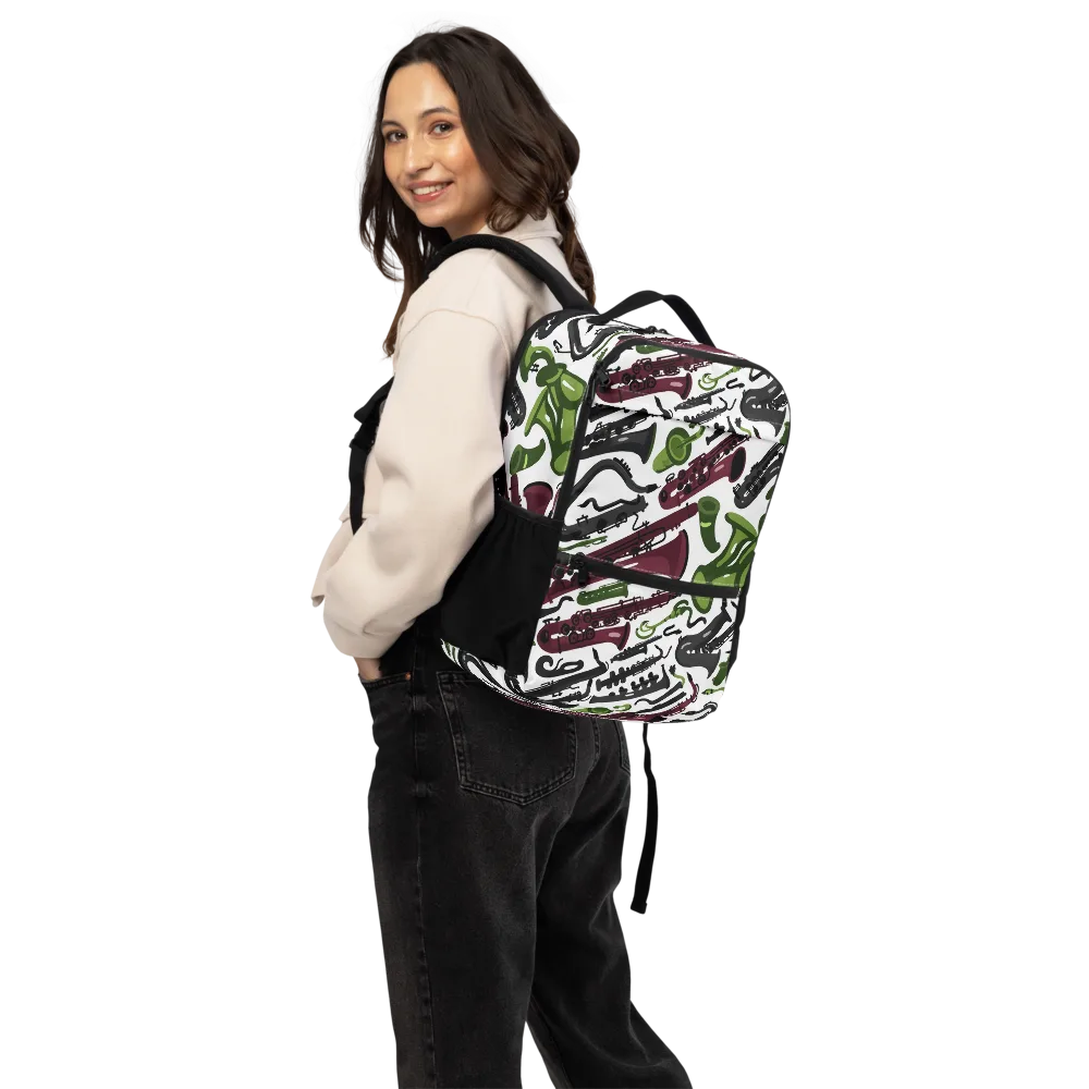 Brass And Burgundy on Utility Backpack — Back