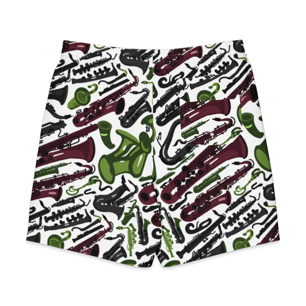 Brass And Burgundy on Men's Board Shorts — Back