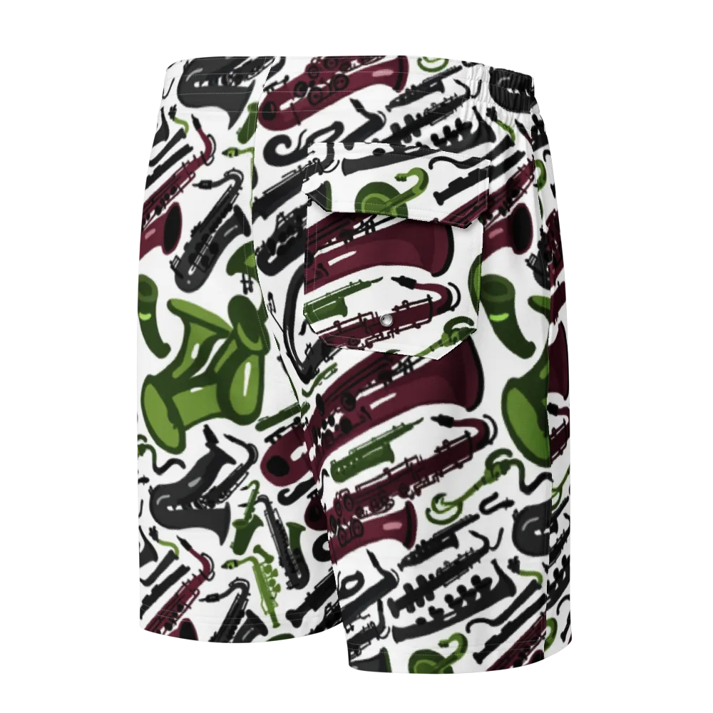 Brass And Burgundy on Men's Board Shorts — Back