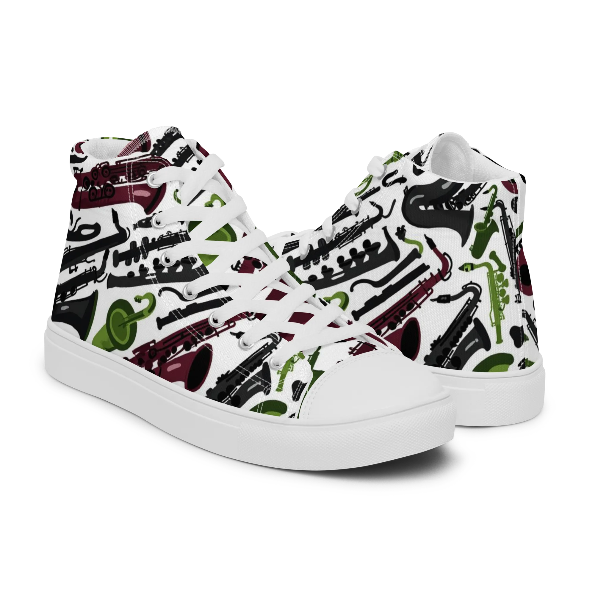 Brass And Burgundy on Men's High Top Canvas Shoes — Right
