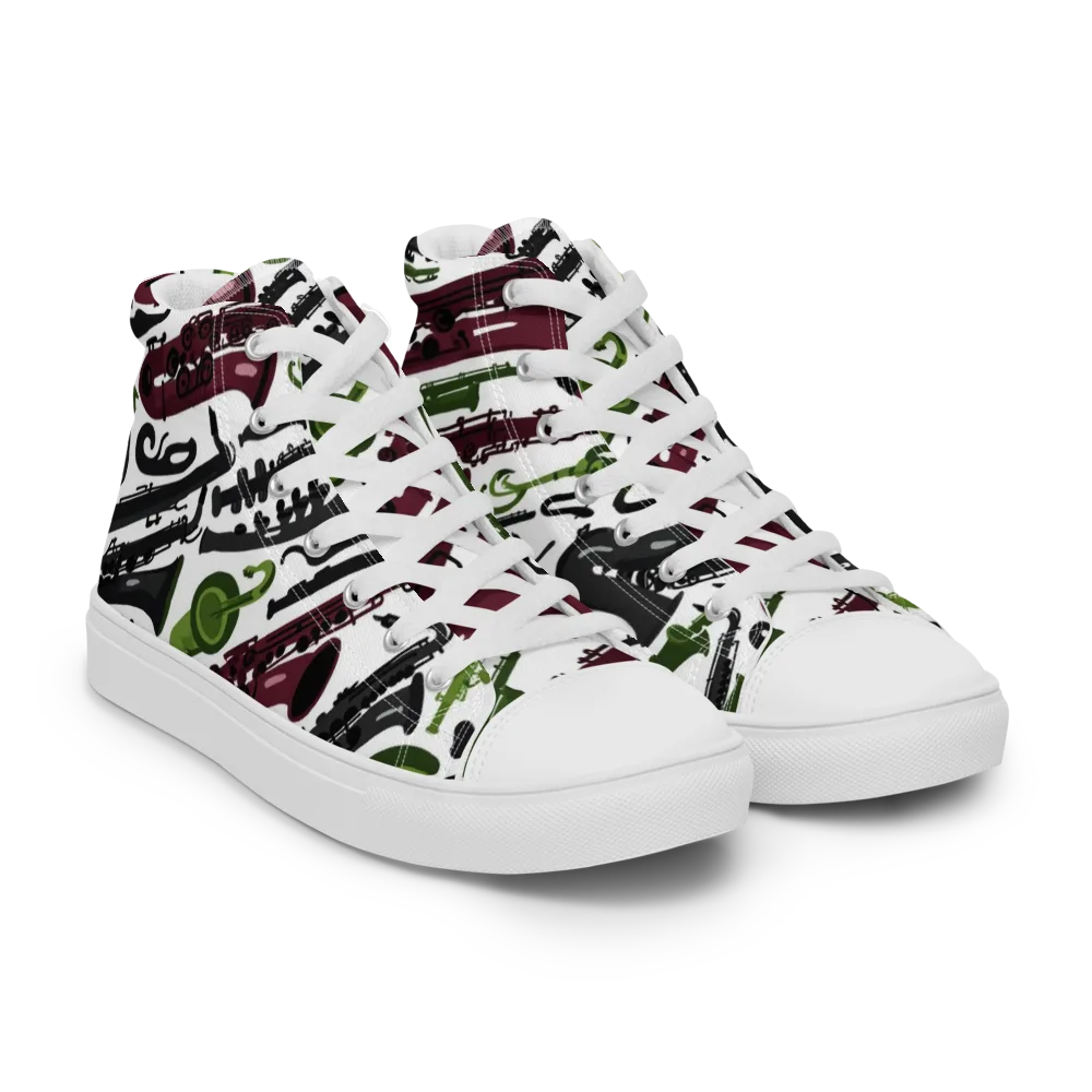 Brass And Burgundy on Women's High Top Canvas Shoes — Right Front