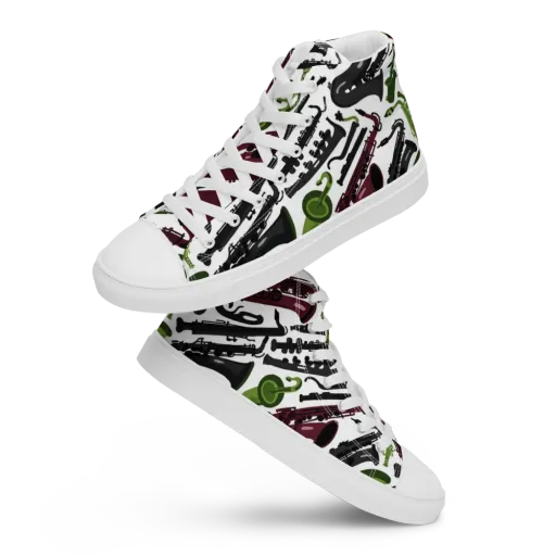 Brass And Burgundy on a Women's High Top Canvas Shoes
