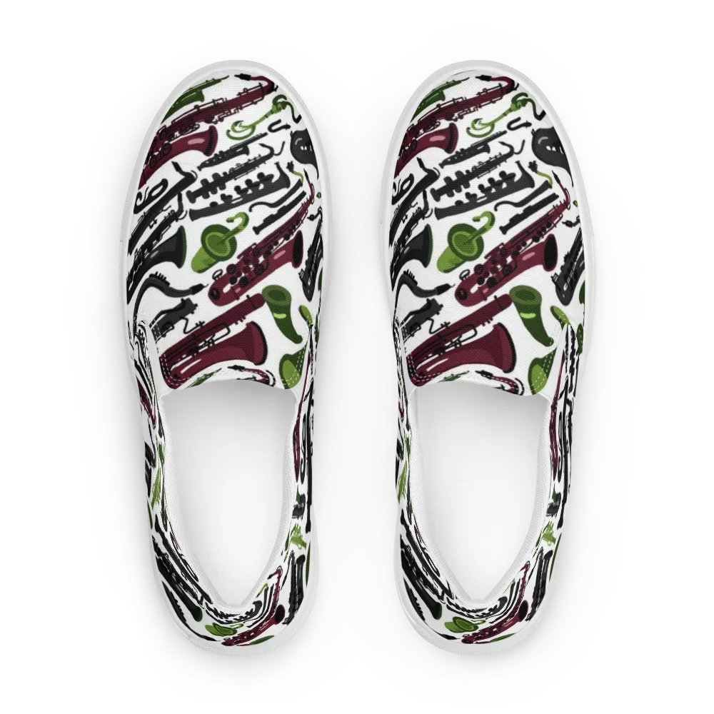 Brass And Burgundy on Men's Slip-On Canvas Shoes — Front