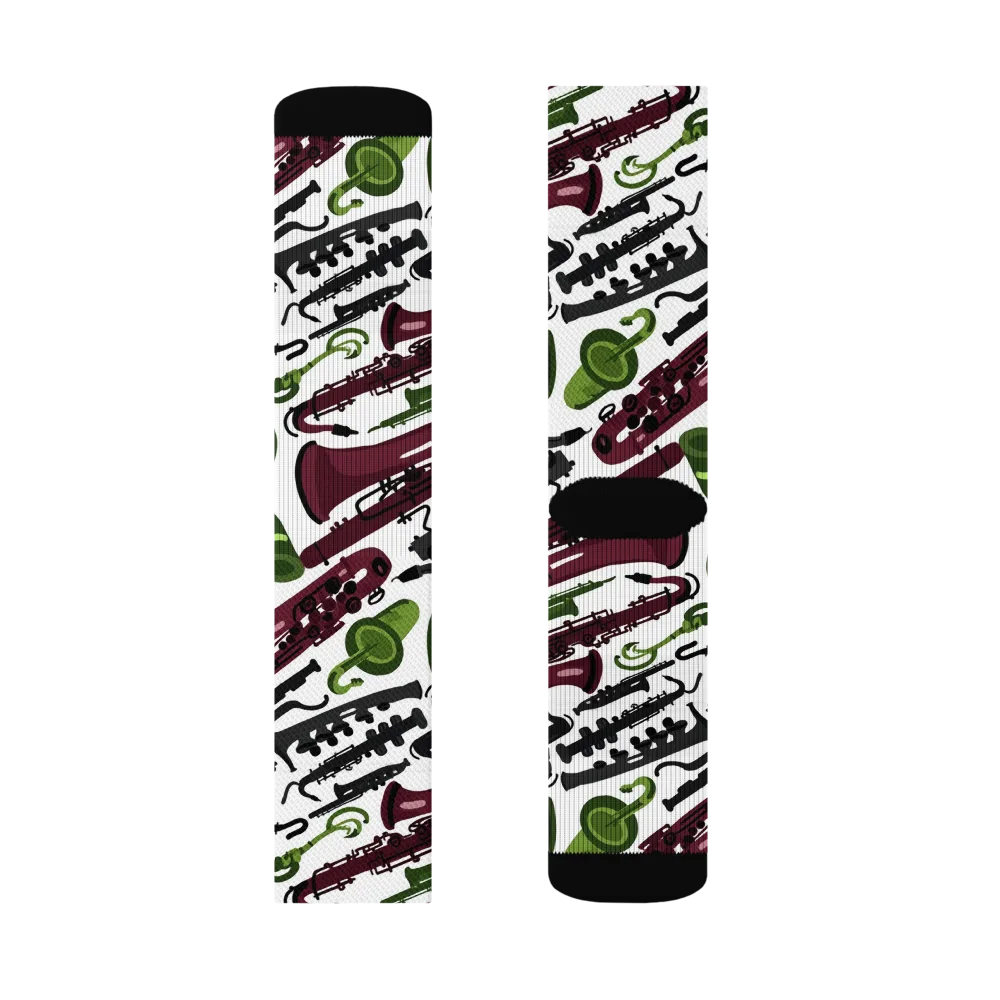 Brass And Burgundy on Socks — Right Sock
