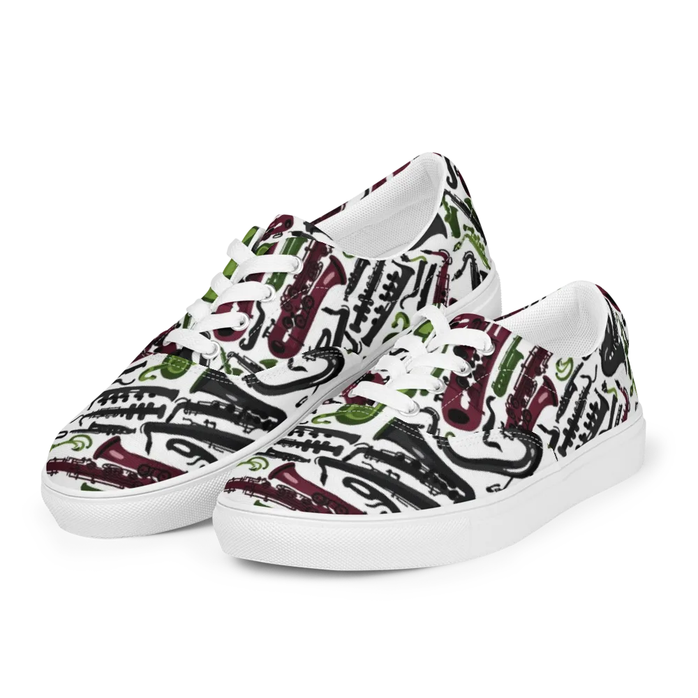 Brass And Burgundy on Men's Lace-Up Canvas Shoes — Left Front