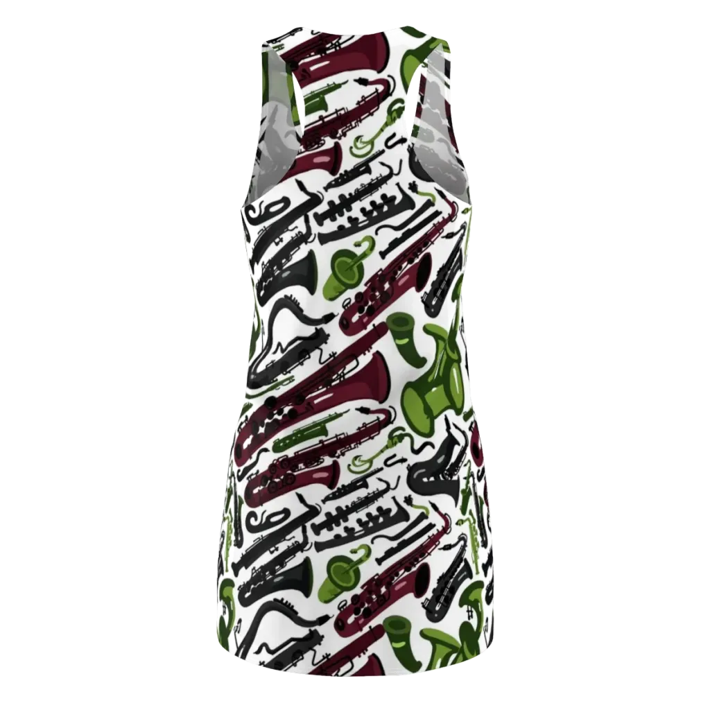 Brass And Burgundy on Racerback Dress — Back