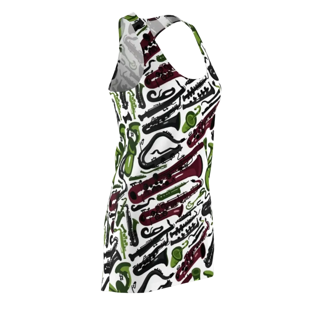 Brass And Burgundy on Racerback Dress — Front Side