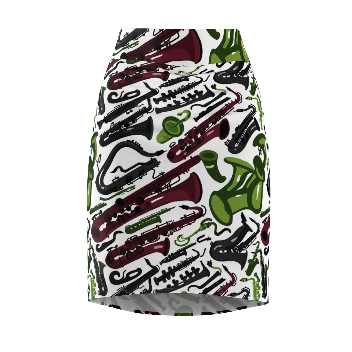 Brass And Burgundy on Pencil Skirt — Front