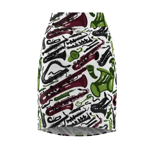 Brass And Burgundy on a Pencil Skirt