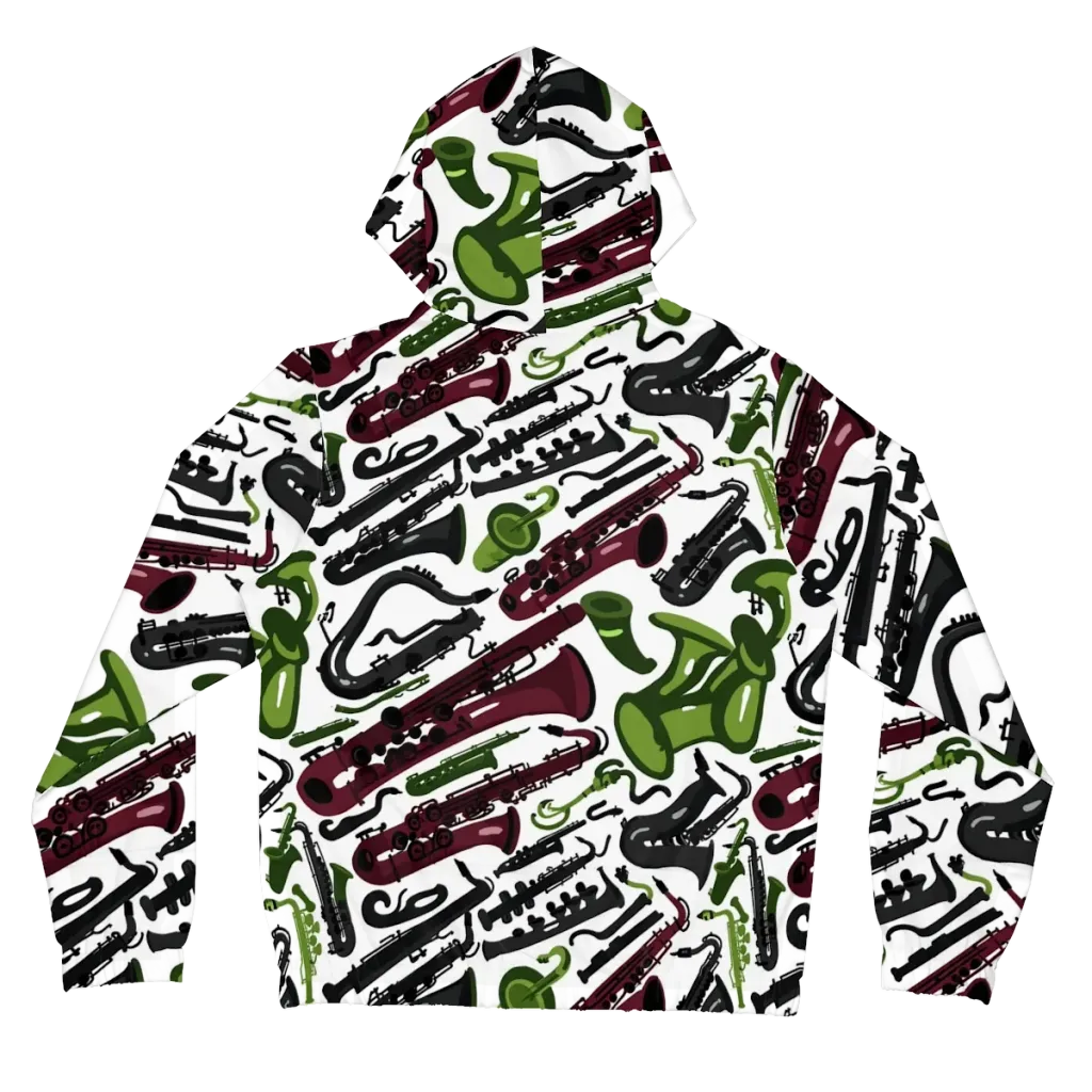 Brass And Burgundy on Women's Full-Zip Hoodie — Back