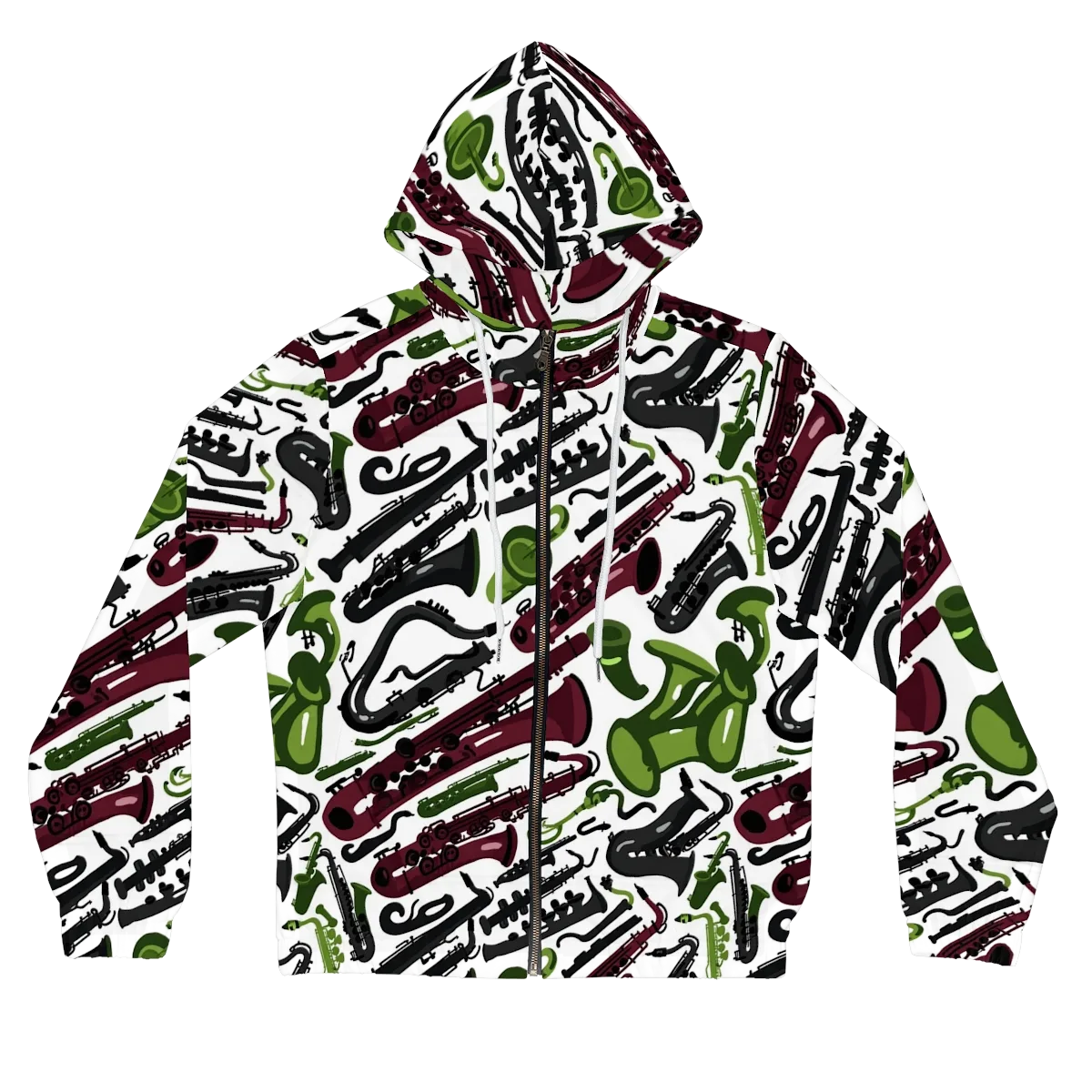 Brass And Burgundy on Women's Full-Zip Hoodie — Front